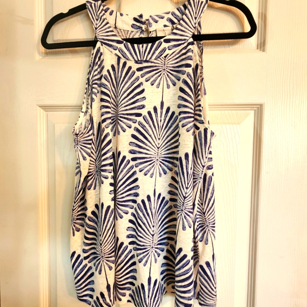JOIE Blue and White Sleeveless Top. 100% Linen NWOT
